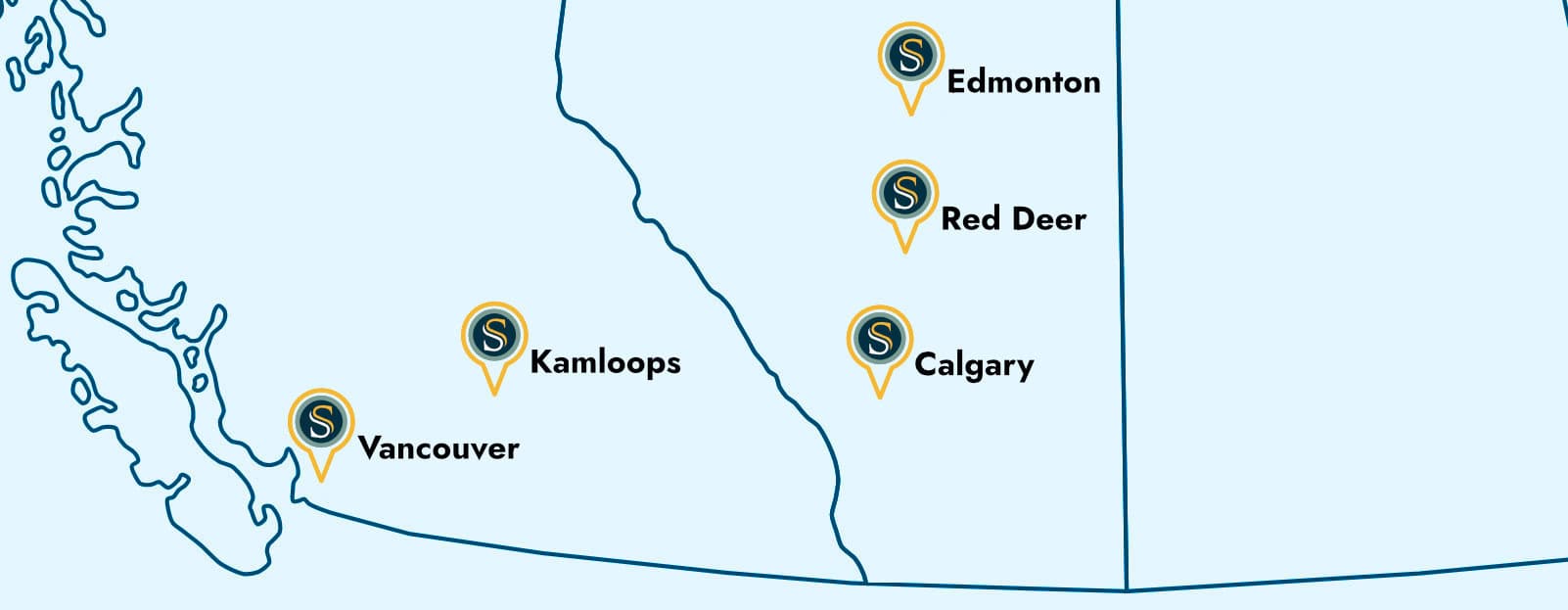 Locations Map - Western Canada